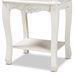 Baxton Studio Amalie Antique French Country Cottage Two-Tone White and Oak Finished 2-Drawer Wood End Table - JY17B088-White-ET