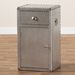 Baxton Studio Serge French Industrial Silver Metal 1-Door Accent Storage Cabinet - JY17B161-Silver-Cabinet