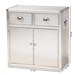 Baxton Studio Serge French Industrial Silver Metal 2-Door Accent Storage Cabinet - JY17B162-Silver-Cabinet