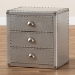 Baxton Studio Armel French Industrial Silver Metal 3-Drawer End Table - JY17B163-Silver-ET