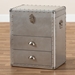 Baxton Studio Serge French Industrial Silver Metal 2-Drawer Accent Storage Cabinet - JY17B165-Silver-Cabinet