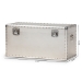 Baxton Studio Serge French Industrial Silver Metal Storage Trunk - JY17B172M-Silver-1PC Ottoman