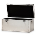 Baxton Studio Serge French Industrial Silver Metal Storage Trunk - JY17B172M-Silver-1PC Ottoman