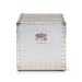 Baxton Studio Serge French Industrial Silver Metal Storage Trunk - JY17B172M-Silver-1PC Ottoman