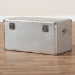 Baxton Studio Serge French Industrial Silver Metal Storage Trunk - JY17B172M-Silver-1PC Ottoman