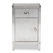 Baxton Studio Romain French Industrial Silver Metal 1-Door Accent Storage Cabinet - LD18B050-Silver-Cabinet
