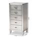 Baxton Studio Carel French Industrial Silver Metal 5-Drawer Accent Storage Cabinet - LD18B054-Silver-5DW-Cabinet