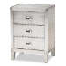 Baxton Studio Claude French Industrial Silver Metal 3-Drawer End Table