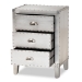 Baxton Studio Claude French Industrial Silver Metal 3-Drawer End Table - LD18B056-Silver-ET