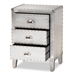 Baxton Studio Claude French Industrial Silver Metal 3-Drawer End Table - LD18B056-Silver-ET