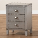 Baxton Studio Claude French Industrial Silver Metal 3-Drawer End Table - LD18B056-Silver-ET