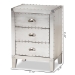 Baxton Studio Claude French Industrial Silver Metal 3-Drawer End Table - LD18B056-Silver-ET