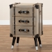 Baxton Studio Dilan Vintage Industrial Antique Silver Finished Metal Trunk Inspired 3-Drawer End Table - JY19A109-Silver-ET