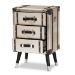 Baxton Studio Dilan Vintage Industrial Antique Silver Finished Metal Trunk Inspired 3-Drawer End Table - JY19A109-Silver-ET