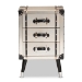 Baxton Studio Dilan Vintage Industrial Antique Silver Finished Metal Trunk Inspired 3-Drawer End Table - JY19A109-Silver-ET