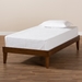 Baxton Studio Lucina Mid-Century Modern Walnut Brown Finished Twin Size Platform Bed Frame - Lucina-Walnut-Twin