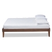Baxton Studio Lucina Mid-Century Modern Walnut Brown Finished Queen Size Platform Bed Frame - Lucina-Walnut-Queen