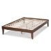 Baxton Studio Lucina Mid-Century Modern Walnut Brown Finished Queen Size Platform Bed Frame - Lucina-Walnut-Queen