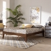Baxton Studio Lucina Mid-Century Modern Walnut Brown Finished Queen Size Platform Bed Frame - Lucina-Walnut-Queen