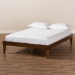 Baxton Studio Lucina Mid-Century Modern Walnut Brown Finished Queen Size Platform Bed Frame - Lucina-Walnut-Queen