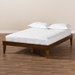 Baxton Studio Lucina Mid-Century Modern Walnut Brown Finished Full Size Platform Bed Frame - Lucina-Walnut-Full