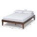 Baxton Studio Lucina Mid-Century Modern Walnut Brown Finished Queen Size Platform Bed Frame - Lucina-Walnut-Queen