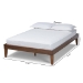 Baxton Studio Lucina Mid-Century Modern Walnut Brown Finished Queen Size Platform Bed Frame - Lucina-Walnut-Queen