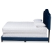 Baxton Studio Samantha Modern and Contemporary Navy Blue Velvet Fabric Upholstered Queen Size Button Tufted Bed - Samantha-Navy Blue-Queen