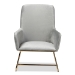 Baxton Studio Sennet Glam and Luxe Grey Velvet Fabric Upholstered Gold Finished Armchair - SF1802-Grey Velvet/Gold-CC