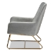 Baxton Studio Sennet Glam and Luxe Grey Velvet Fabric Upholstered Gold Finished Armchair - SF1802-Grey Velvet/Gold-CC