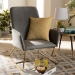 Baxton Studio Sennet Glam and Luxe Grey Velvet Fabric Upholstered Gold Finished Armchair - SF1802-Grey Velvet/Gold-CC