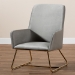 Baxton Studio Sennet Glam and Luxe Grey Velvet Fabric Upholstered Gold Finished Armchair - SF1802-Grey Velvet/Gold-CC