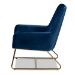 Baxton Studio Sennet Glam and Luxe Navy Blue Velvet Fabric Upholstered Gold Finished Armchair - SF1802-Navy Blue Velvet/Gold-CC