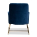 Baxton Studio Sennet Glam and Luxe Navy Blue Velvet Fabric Upholstered Gold Finished Armchair - SF1802-Navy Blue Velvet/Gold-CC