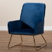 Baxton Studio Sennet Glam and Luxe Navy Blue Velvet Fabric Upholstered Gold Finished Armchair - SF1802-Navy Blue Velvet/Gold-CC