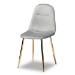 Baxton Studio Elyse Glam and Luxe Grey Velvet Fabric Upholstered Gold Finished 4-Piece Metal Dining Chair Set - DC150-Grey Velvet/Gold-DC