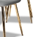 Baxton Studio Elyse Glam and Luxe Grey Velvet Fabric Upholstered Gold Finished 4-Piece Metal Dining Chair Set - DC150-Grey Velvet/Gold-DC