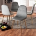 Baxton Studio Elyse Glam and Luxe Grey Velvet Fabric Upholstered Gold Finished 4-Piece Metal Dining Chair Set - DC150-Grey Velvet/Gold-DC