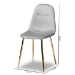 Baxton Studio Elyse Glam and Luxe Grey Velvet Fabric Upholstered Gold Finished 4-Piece Metal Dining Chair Set - DC150-Grey Velvet/Gold-DC