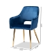 Baxton Studio Germaine Glam and Luxe Navy Blue Velvet Fabric Upholstered Gold Finished 2-Piece Metal Dining Chair Set - DC144-Navy Blue Velvet/Gold-DC