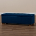 Baxton Studio Roanoke Modern and Contemporary Navy Blue Velvet Fabric Upholstered Grid-Tufted Storage Ottoman Bench - BBT3101-Navy Velvet/Walnut-Otto