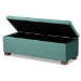 Baxton Studio Roanoke Modern and Contemporary Teal Blue Velvet Fabric Upholstered Grid-Tufted Storage Ottoman Bench - BBT3101-Teal Velvet/Walnut-Otto
