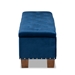 Baxton Studio Hannah Modern and Contemporary Navy Blue Velvet Fabric Upholstered Button-Tufted Storage Ottoman Bench - BBT3136-Navy Velvet/Walnut-Otto