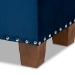 Baxton Studio Hannah Modern and Contemporary Navy Blue Velvet Fabric Upholstered Button-Tufted Storage Ottoman Bench - BBT3136-Navy Velvet/Walnut-Otto