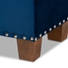Baxton Studio Hannah Modern and Contemporary Navy Blue Velvet Fabric Upholstered Button-Tufted Storage Ottoman Bench - BBT3136-Navy Velvet/Walnut-Otto