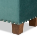 Baxton Studio Hannah Modern and Contemporary Teal Blue Velvet Fabric Upholstered Button-Tufted Storage Ottoman Bench - BBT3136-Teal Velvet/Walnut-Otto