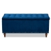 Baxton Studio Kaylee Modern and Contemporary Navy Blue Velvet Fabric Upholstered Button-Tufted Storage Ottoman Bench - BBT3137-Navy Velvet/Walnut-Otto