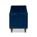 Baxton Studio Kaylee Modern and Contemporary Navy Blue Velvet Fabric Upholstered Button-Tufted Storage Ottoman Bench - BBT3137-Navy Velvet/Walnut-Otto