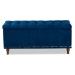 Baxton Studio Kaylee Modern and Contemporary Navy Blue Velvet Fabric Upholstered Button-Tufted Storage Ottoman Bench - BBT3137-Navy Velvet/Walnut-Otto