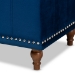 Baxton Studio Kaylee Modern and Contemporary Navy Blue Velvet Fabric Upholstered Button-Tufted Storage Ottoman Bench - BBT3137-Navy Velvet/Walnut-Otto